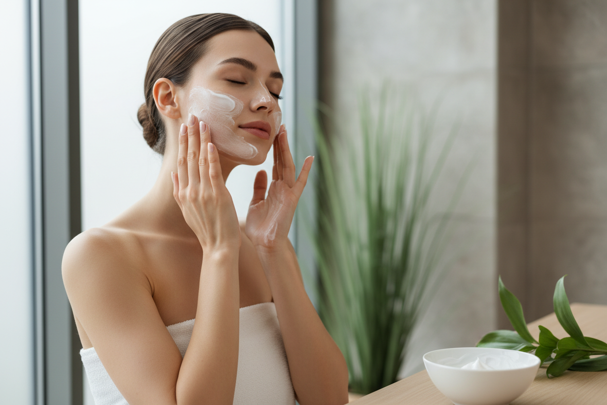 MUJER ECHANDOSE CREMA